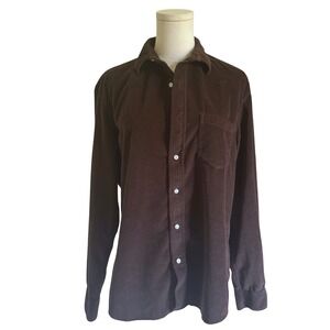 Frank & Eileen Luke Corduroy‎ Shirt Mens Size S Button Down Brown Long Sleeve